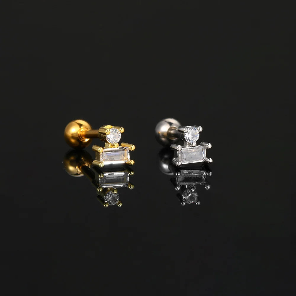 Rook Tragus Helix Piercing Hoop Earring for Women Lobe Cartilage Heart Ear Percing Chain Earring Stainless Steel Jewelry CC149